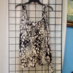 Swimsuits For All Tankini Swim Top Women  Size 18 NEW W/Tags black/Gray/White